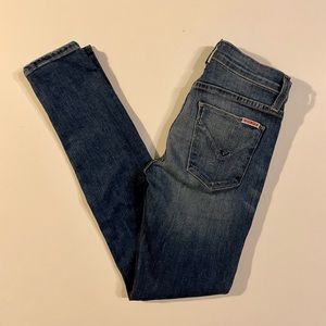 Hudson Nico Midrise Ankle Super Skinny - Distressed Patch Women's Jeans, 24x27.5